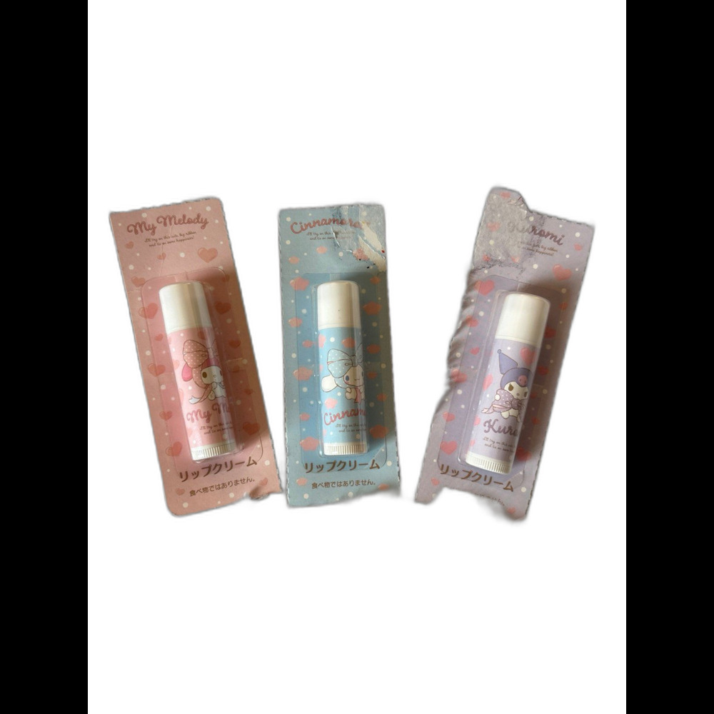 Sanrio Japan Exclusive Lip Balm Set My Melody Kuromi Cinnamoroll NWT Kawaii